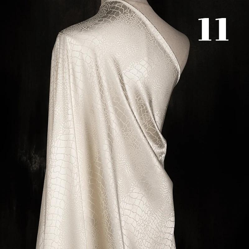 

Ткань с принтом под крокодила, микрострейч, черная жаккардовая ткань на метр для платьев, одежды, шитья, однотонная, рукоделие, гладкая 50X150cm