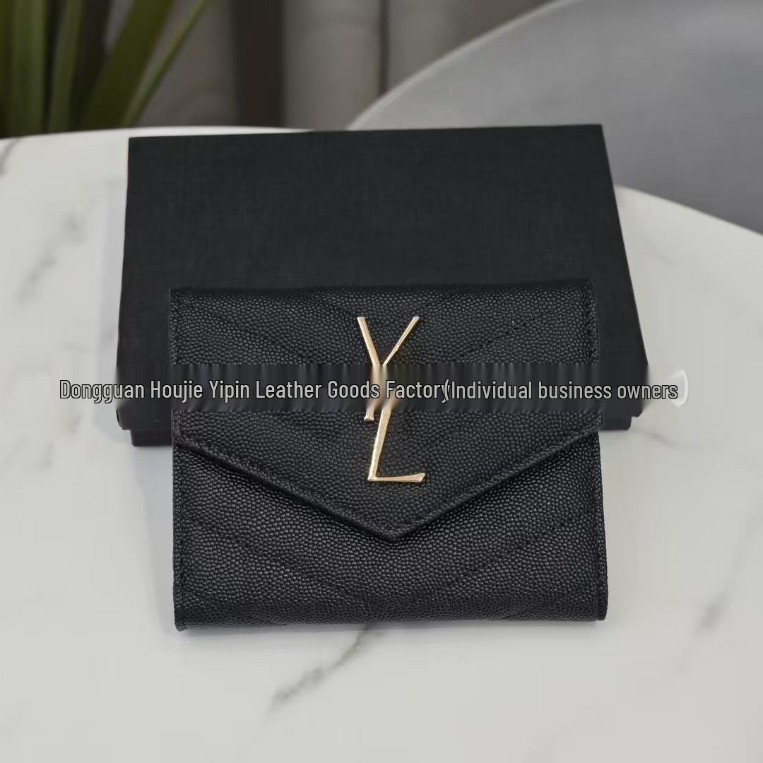 

Genuine Leather V-Pattern Trifold Wallet with Multi-Card Slots and Large Capacity Coin Purse 12.5×10×2.5 cm