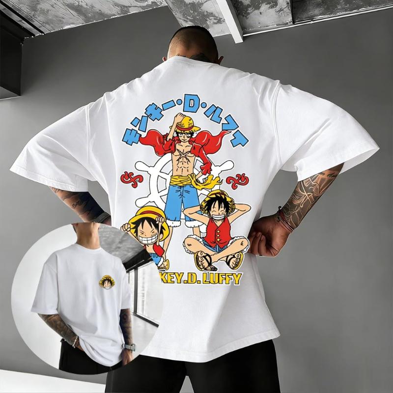 One Piece Luffy T Shirt Men Women Anime Graphic Tee Cotton Short Sleeve Tops 2026 Summer Trendy Casual Streetwear Y2k Clothes