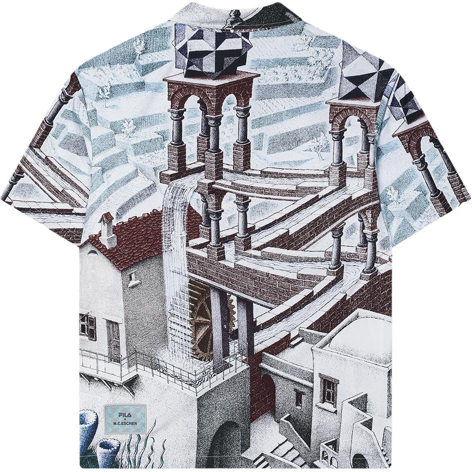 New FILA X M.C.ESCHER Shirt Men's All Over Print F11M538403FZA