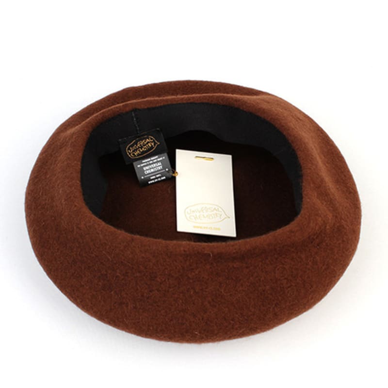 Universal chemistry Wool Brown Overfit Beret Beret