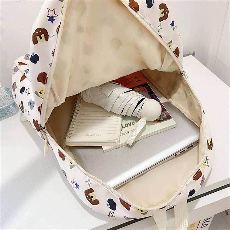 Cute Cartoon Puppy Dog Print Backpack Large-Capacity Casual Student Schoolbag  Delicate Personality Trend Travel Bag Gift