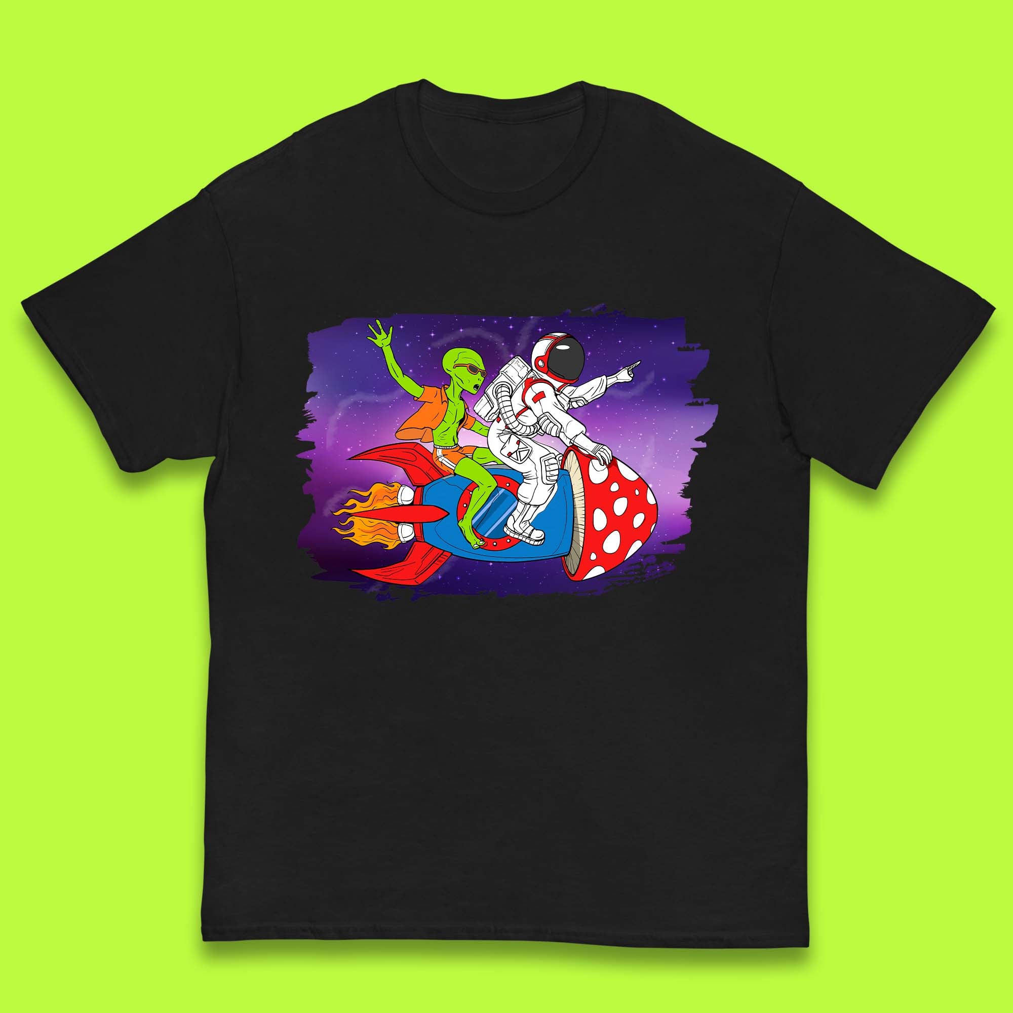 Alien & Astronaut Rocket Ship Kids T-Shirt 140