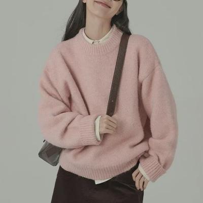 Nuonuo Women's Cozy Autumn/Winter Wool Knit Sweater - Round Neck, Versatile and Stylish