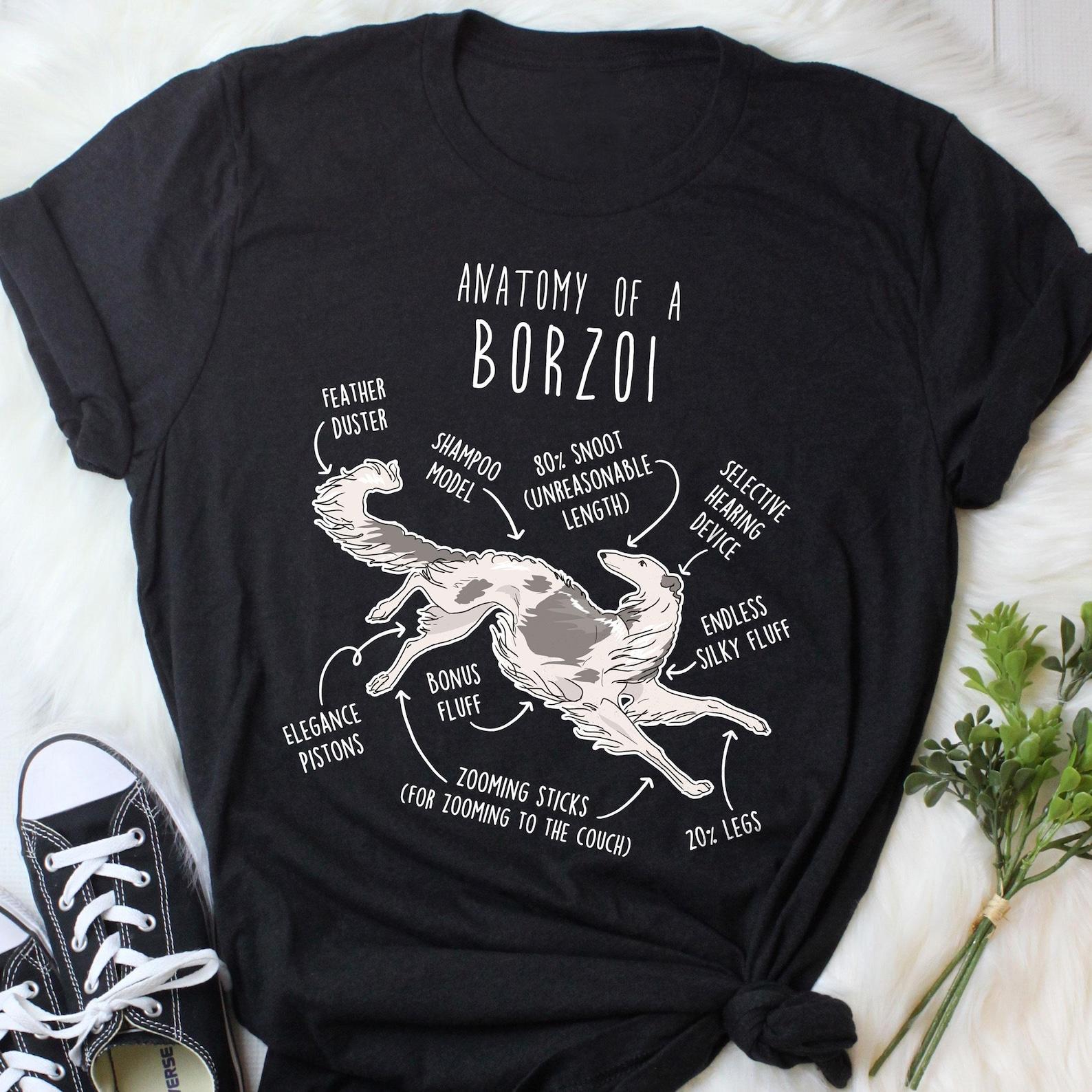 Silver and White Borzoi Shirt, , , Cute Piebald Russian Hunting Sighthound T-shirt, Funny Dog Lover Gift, Pet Tee, Dog Mom Dog Dad 100