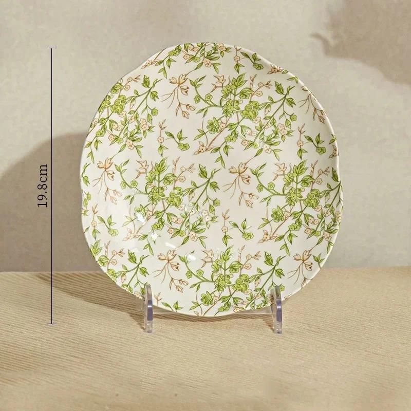 Kreativní nepravidelné jídelní talíře ve francouzském stylu, nádherné květiny, keramický talíř, odpolední čaj, ovocný dezertní talíř, unikátní stolní nádobí