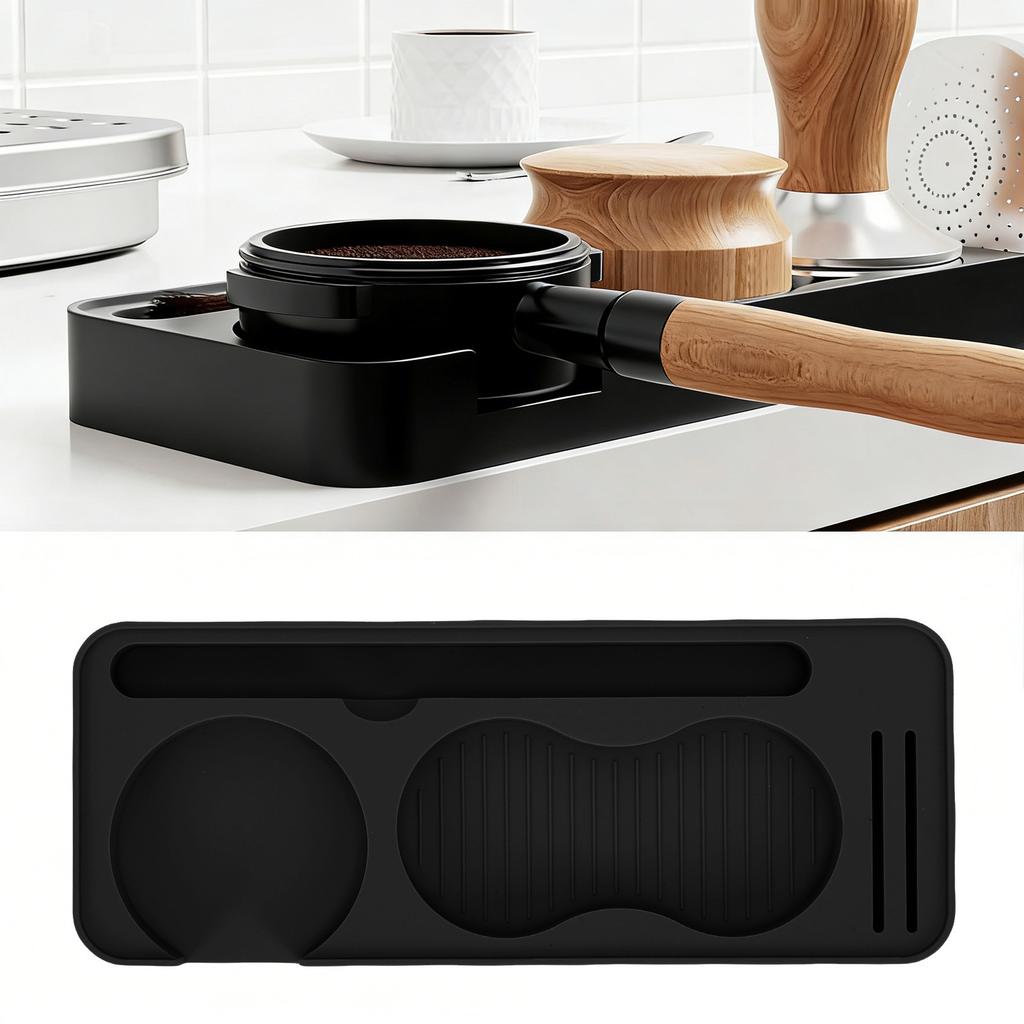 Coffee Tamper Mat Silicone Tamping Pad for Portafilter Tamper Distributor Brush Puck Screen Water Proof Heatproof Tamp Station for Counter