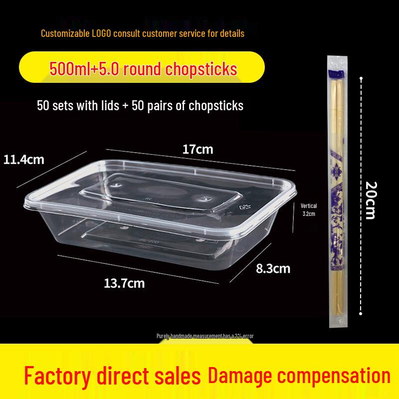 Yudefeng Disposable 500ml Round Transparent Takeout Containers