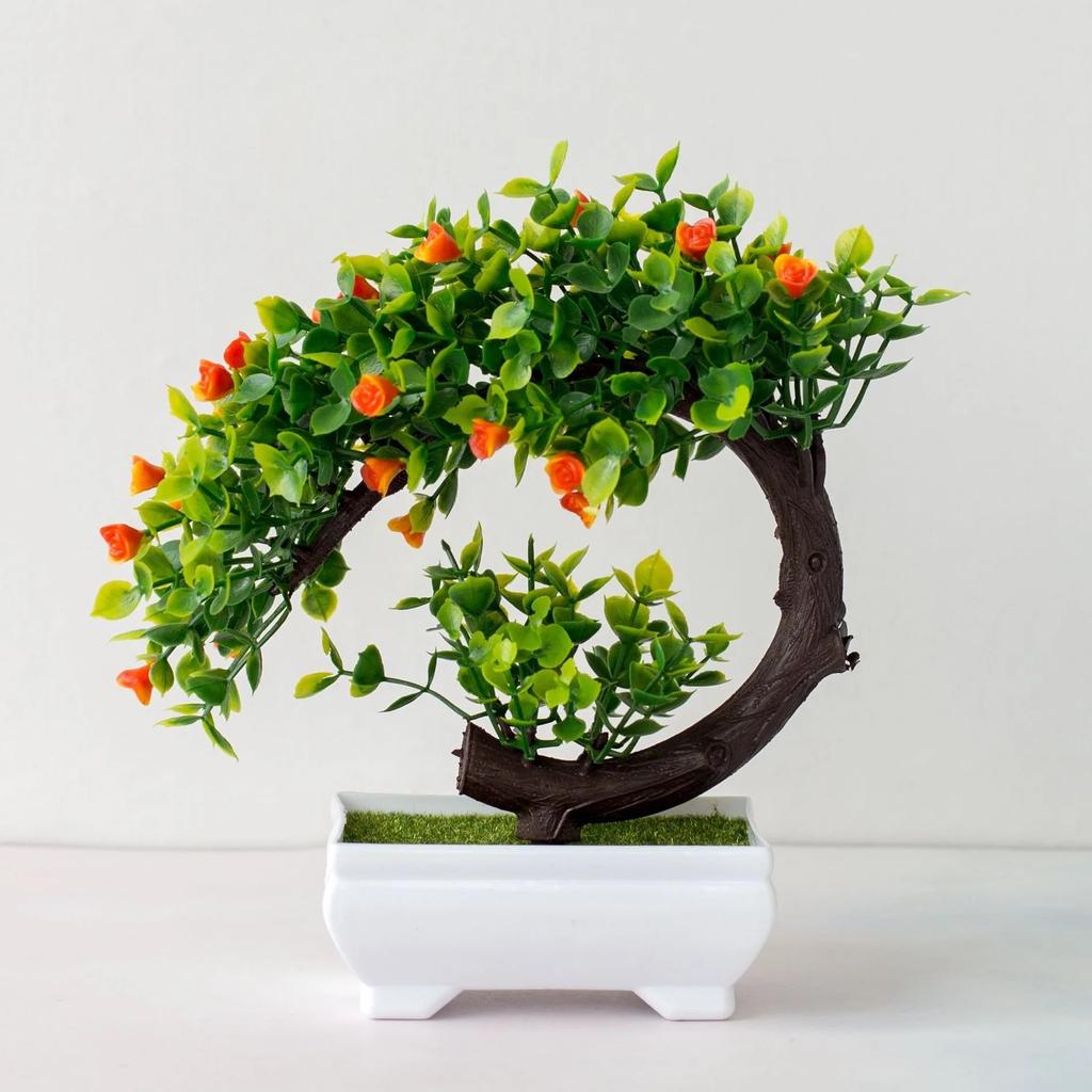 Artificial Plants Bonsai Simulated Tree Potted Plants Fake Flowers Table Potted Ornaments