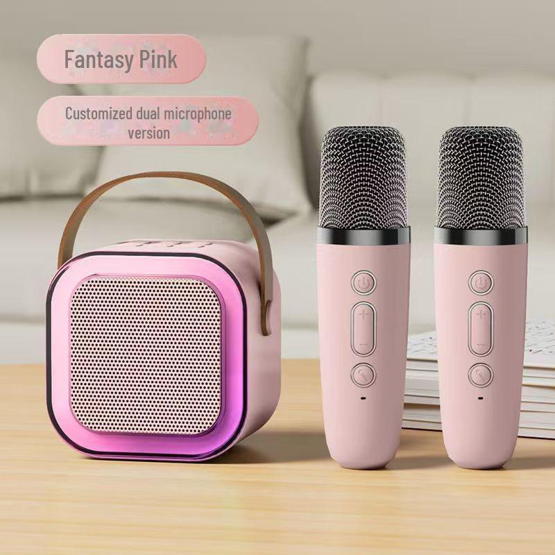

Bluetooth Karaoke Microphone & Speaker: All-in-One Outdoor Singing System K12-2 Single Mic розовый