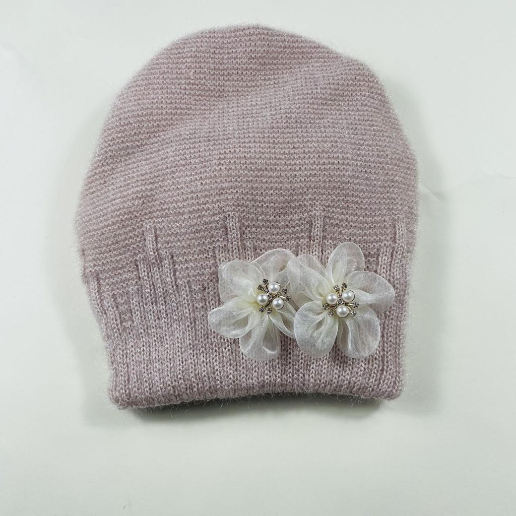 Women's Hat Ladieswear Hat Women's New Arrivalheattechfashionknitting Flower Fleece-linedfashion Hat