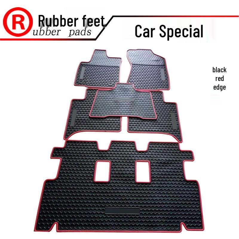 

Rubber Floor Mats for New Fortuner & Innova 7-Seater Cars INNOVA Black Orange Edge