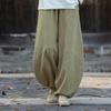 Women's Spring Retro Zen Loose Ramie Cotton Linen Harem Pants for Kung Fu Meditation