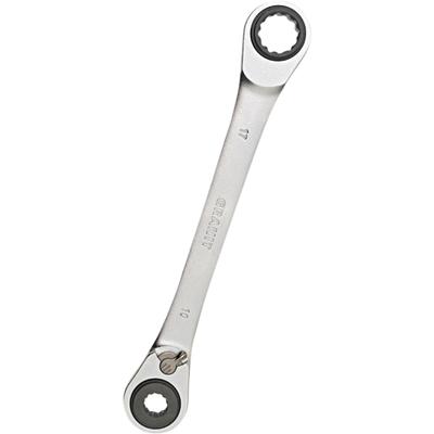 Double-ended Ratcheting Ring Wrench 10x19-13x17