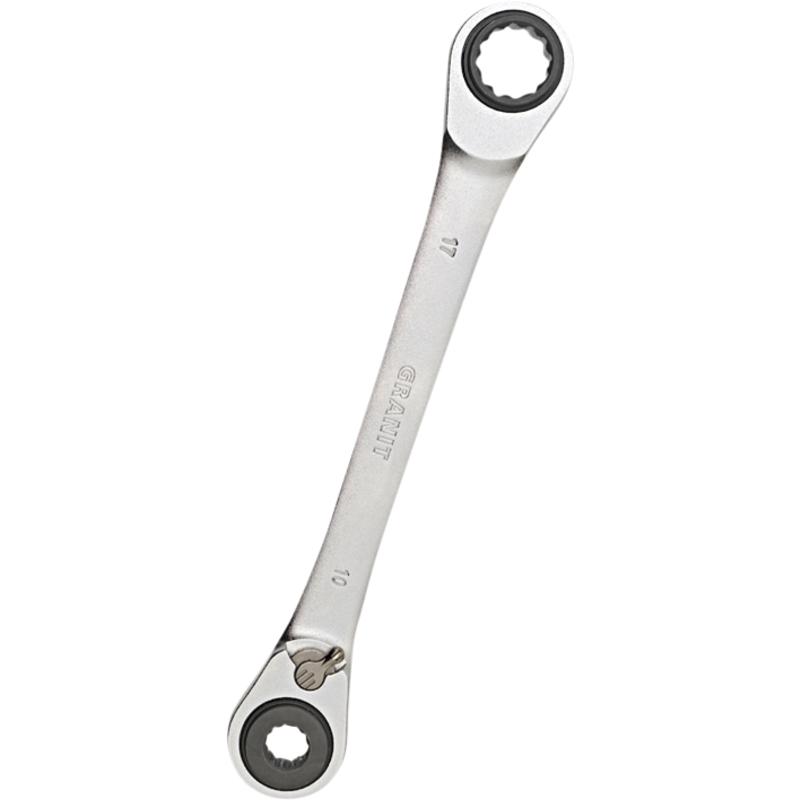 Double-ended Ratcheting Ring Wrench 10x19-13x17