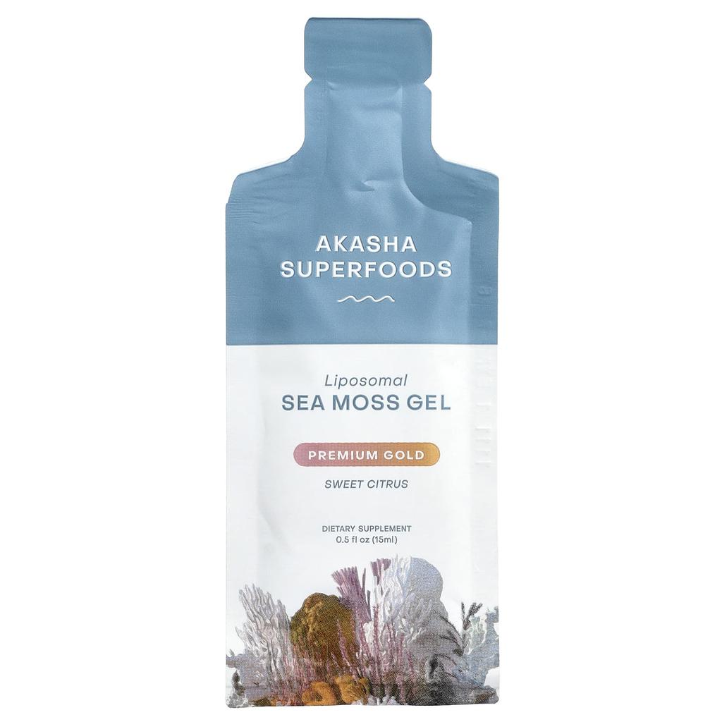 Akasha Superfoods, Liposomales Meeresmoos-Gel, Süße Zitrusfrüchte, 30 Päckchen, 15 ml (0,5 fl oz) Jeder