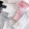 Süße Spitzenrüschen Baby Strümpfe Schleifen-Dekor Kinder Kniehoch Baumwolle Säuglinge Lange Schlauchsocken Stilvolle Strumpfwaren