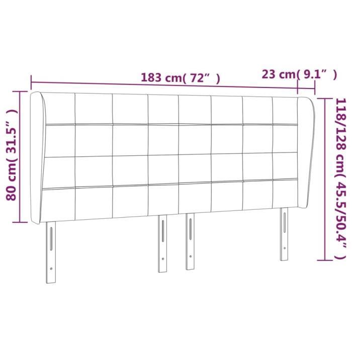 VidaXL Headboard with Ears Light Grey 183x23x118-128 Cm Velvet3118016