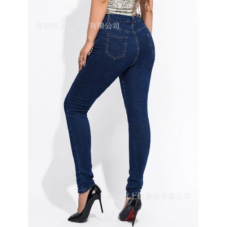 European And American Women'S Jeans With High Waist, Slimming And Tight Height, Stretch, Plus Size, Lifted Hips, Small Feet, Women'S Jeans