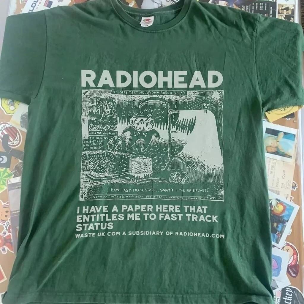Radiohead band Ok Computer albums 90s Green T shirt Reprint S-5XL Unisex T-Shirt XXXXL