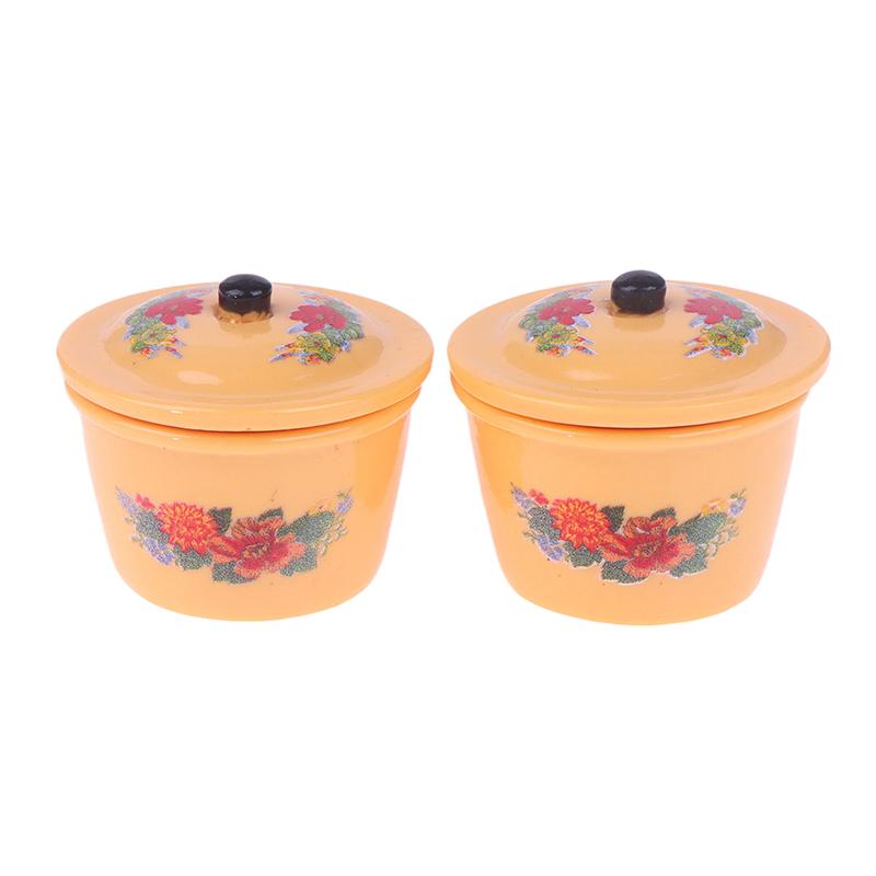2/3Pcs Dollhouse Miniature Nostalgic Life Scene Decoration Supplies Chinese Double Happiness Enamel Basin Doll Accessories Toy