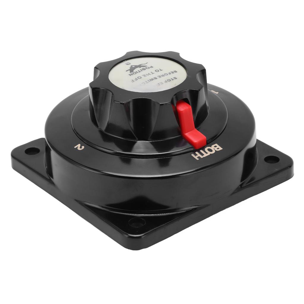 Black 4 Position Heavy Duty Battery Switch 250A Battery Selector Switch DC6‑32V for RV Yacht