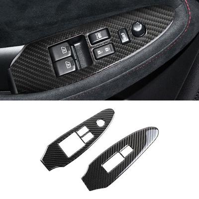 For Nissan 370Z Z34 2009-UP Carbon Fiber Car Interior Door Window Lift Control Switch Button Panel Frame Trim Cover Sticker