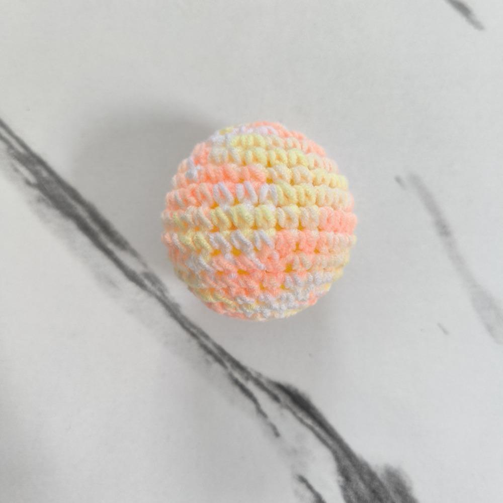 

Cute Hand-Knitted Cat Toys Ball Woolen Yarn Colorful Cat Ball Toy with Bell Inside Interactive Kitten Toys for Indoor Self Play