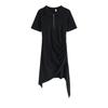 New Short-sleeved Polo Dress for Women's Summer Irregular Waist-wrapped Hip Short Skirt, Thin Spice Girl Skirt