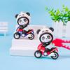 Niedlicher Lokomotiven-Panda-Schlüsselanhänger Kreativer Cartoon-Motorrad-Puppe-Schlüsselanhänger Paar-Taschenanhänger Kleines Geschenk