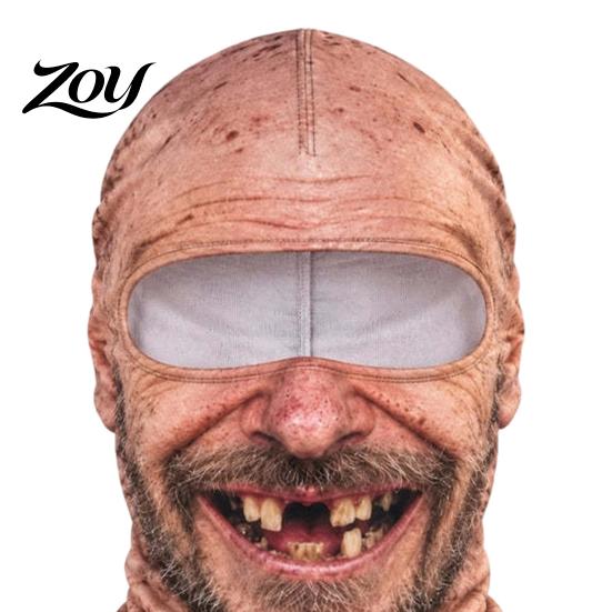 Group Photo Props Funny Realistic Face Ski Mask, Breathable Acrylic And Modal Full Winter Adventure Gear Balaclava, Windproof Headgear for Outdoor