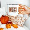 Fall Coffee Mugs Thanksgiving Enamel Mug Autumn Coffee Mug Outdoor Camper Mug Hello Fall Pumpkin Spice Camping Tea Cup