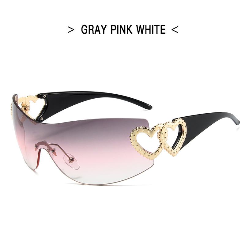 Y2K Hollow Out Sunglasses Women Vintage Rimless Metal Frame Sun Glasses UV400 Protection Fashion Street Photography Eyewear