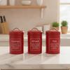 3 Pieces Kitchen Canister Set Airtight Storage Countertop Metal Canisters with Lids for