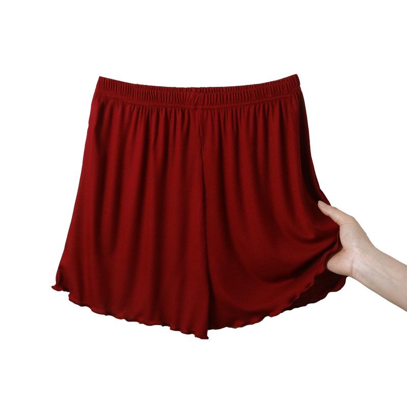 Damen High Waist Bambus Baumwolle Rüschenshorts - Übergröße, Lässig, Weites Bein, Sommerbekleidung