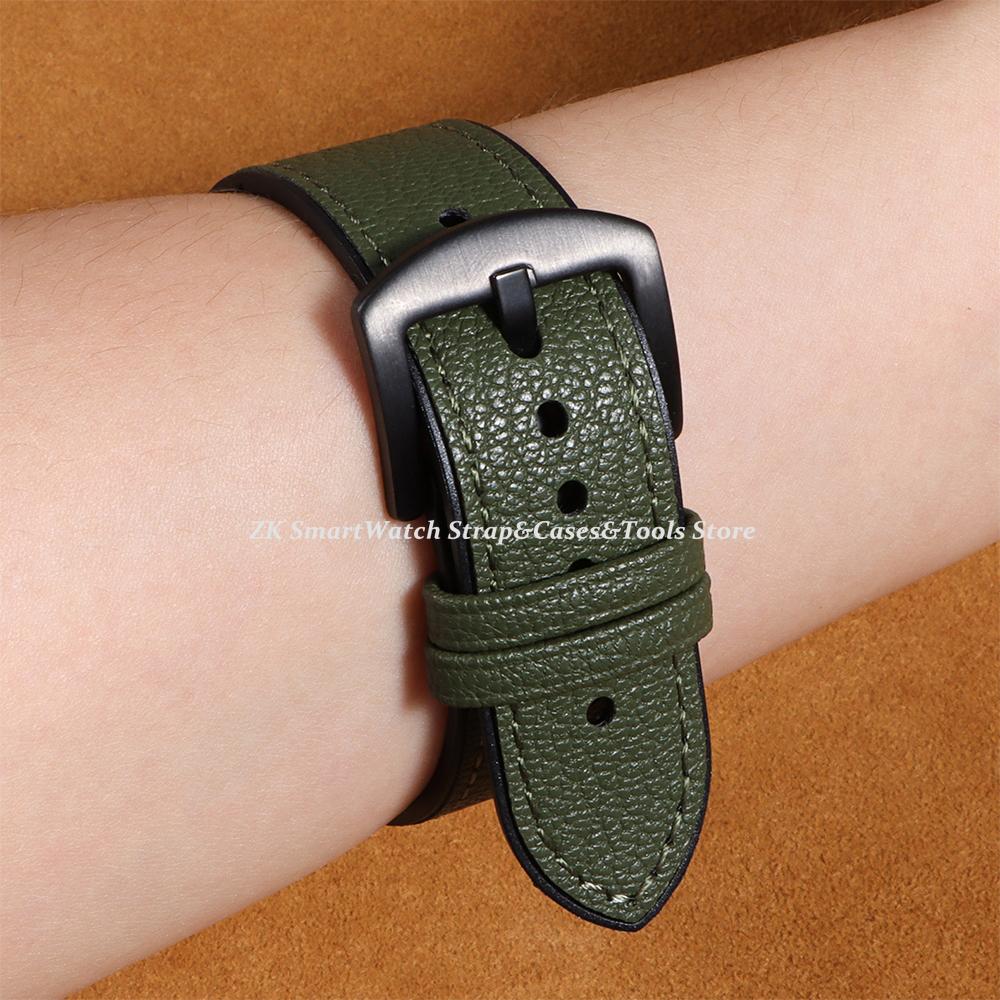 Handgefertigtes Retro Ölwachs Echtes Leder Kalbsleder Armband 20mm 22mm Schnellverschluss Damen Uhrenarmband Rindsleder Armband Zubehör