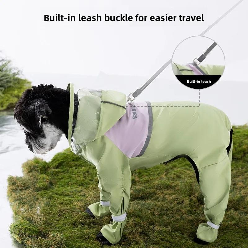 Waterproof Dog Raincoat with Legs for Medium Dogs Rainy Days Walking Dog Clothes Snauzer Special Dirt Resistant Pet Supplies
