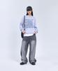 STANDARDERROR 87-Stan190 Country Oversized Color Block Lettering Knit Gray