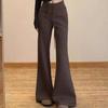 Lady High Waist Velvet Thermal Pants Women Fashion Straight Leg Plush Trousers Girls Snow Warm Thin Flared Pants