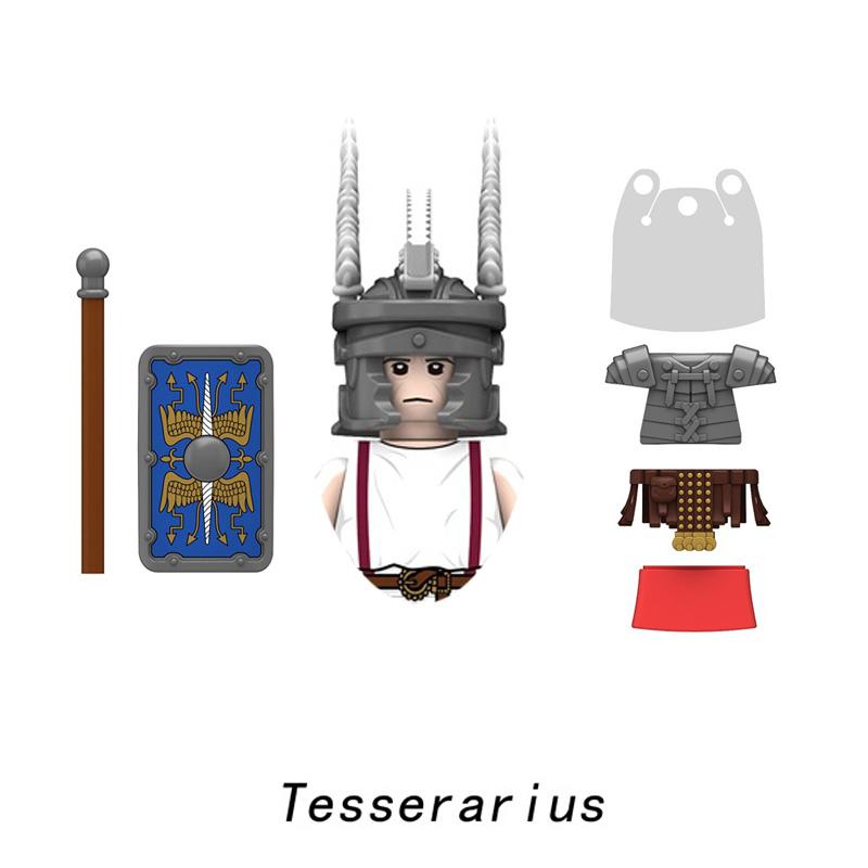 Medieval Ancient Military Figures Series Legion Flag Bearer Trumpeter Crossbowman Centurion Infantry Model Building Blocks Toys
