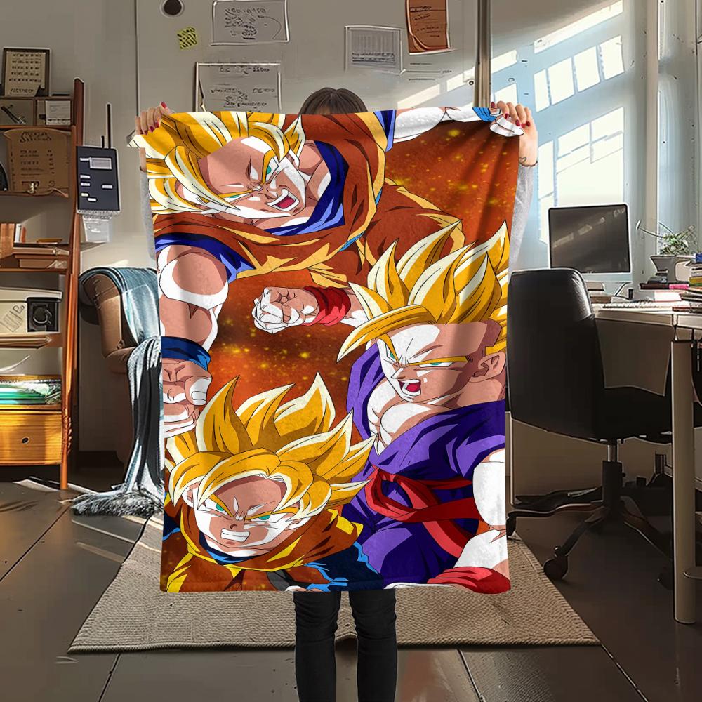 Dragon Ball Characters Print Flannel Blanket,High Quality Comfortable for All Seasons,Home Decor,Warmth and Comfort,Perfect for Christmas Gifts