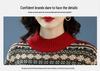 Women's Jacquard Pure Wool Sweater - Thickened Half-High Collar, Long Sleeve, Loose Knit - Autumn/Winter Fashion