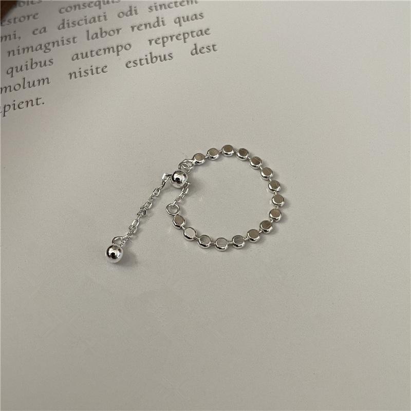 Ada Jewelry Anel Feminino Korean Delicate Beads S925 Sterling Silver Trendy Adjustable Stacked Ring Bulk Adjustable