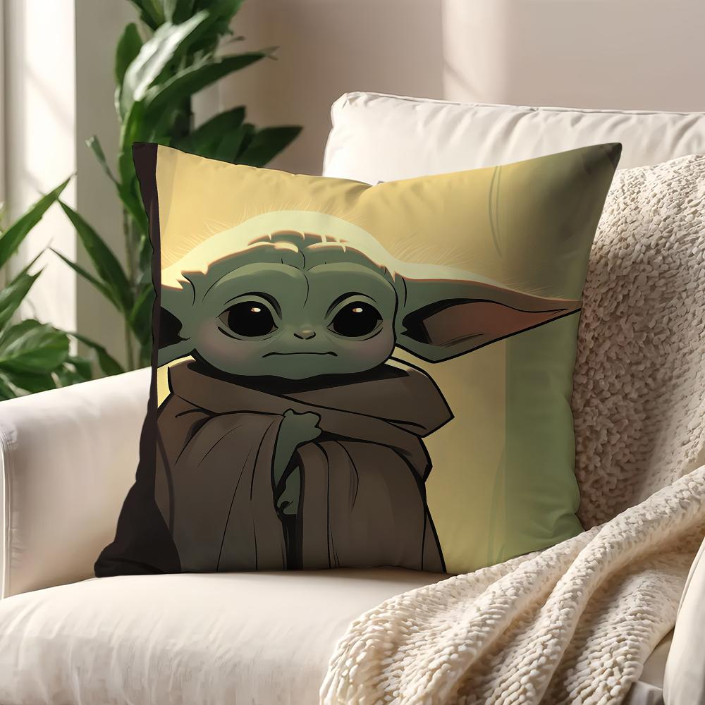 S-Star Wars-S G-Grogu Baby Yoda Kawaii cushion cover For Pillow Printing Sofa Decoration Home Car Room Office Nordic Simplicity