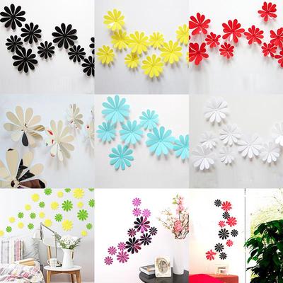 12pcs Lot Home Decoration Flowers Sticker Decor Diy 3d Mirror Wall Stickers Buy At A Low Prices On Joom E Commerce Platform