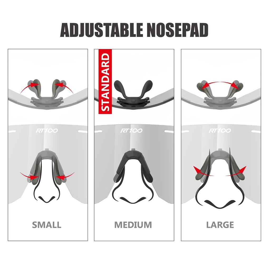 RT100 Sports Cycling Sunglasses for Suitable for Tennis Men, Frameless, Wrap-Around, Flexible, Lightweight, Gold, Cycling, Triathlon,