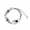 Punk Black Spider Bracelet Gothic Grey Bead Stainless Steel Chain Bracelets For Women Halloween Jewelry