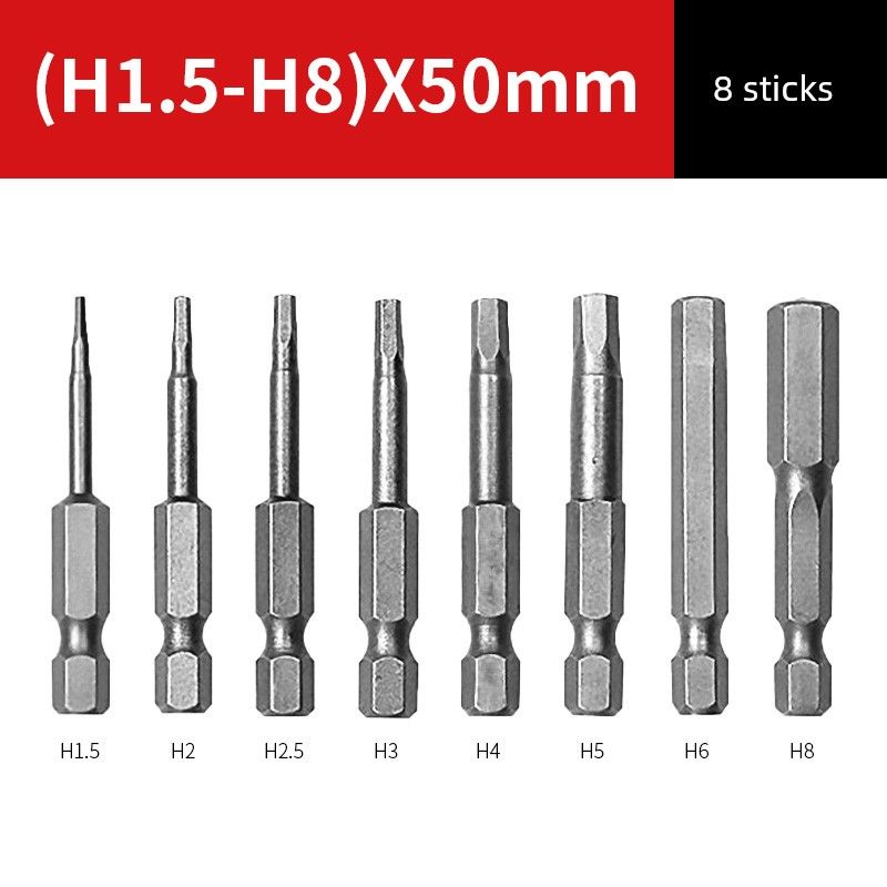 

Socket Bit Screwdriver Head Pneumatic Electric Screwdriver S2 Strong Magnetic Hexagonal Air Screwdriver Electric Drill Electric Screwdriver Long Suit 1.5/2/2.5/3/4/5/6/8x 50 [8 in total]]