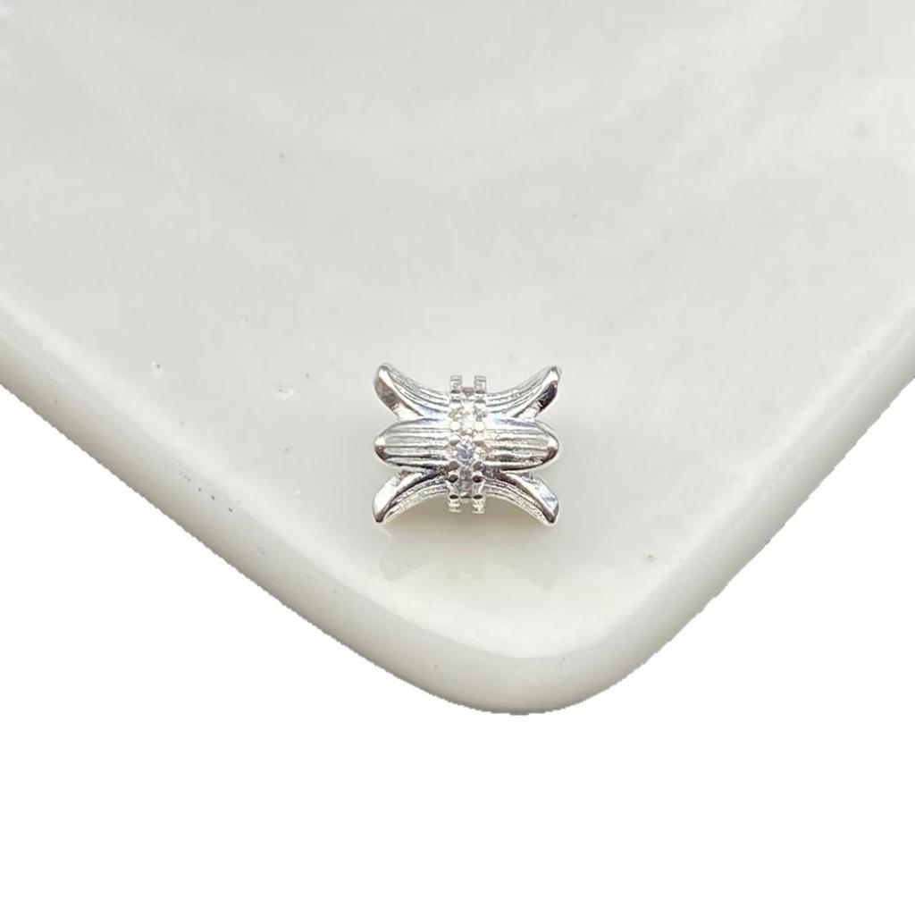 Koraliki cyrkoniowe inkrustowane diamentami do biżuterii DIY - Smukłe koraliki dystansowe, Ręcznie robione kryształowe koraliki do haftu