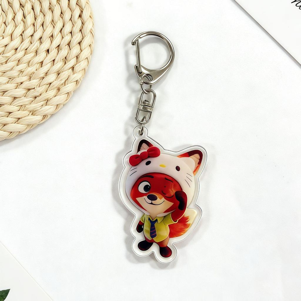 Zootopia Madness Judith Nick Acrylic Keychain Couple Backpack Cute Cartoon Gift Y2k Fashion Toys Anime Cartoon Frind